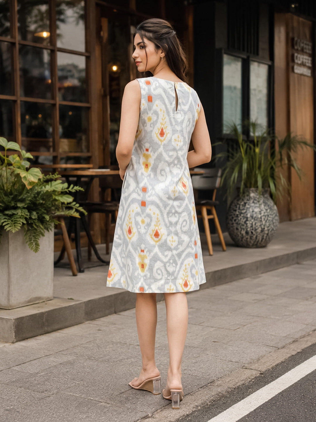 KoraKanvas Fusion Ikat Print Shift Dress 5