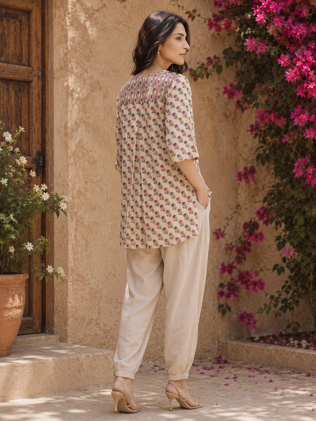 KoraKanvas Jute Floral Print Top 5