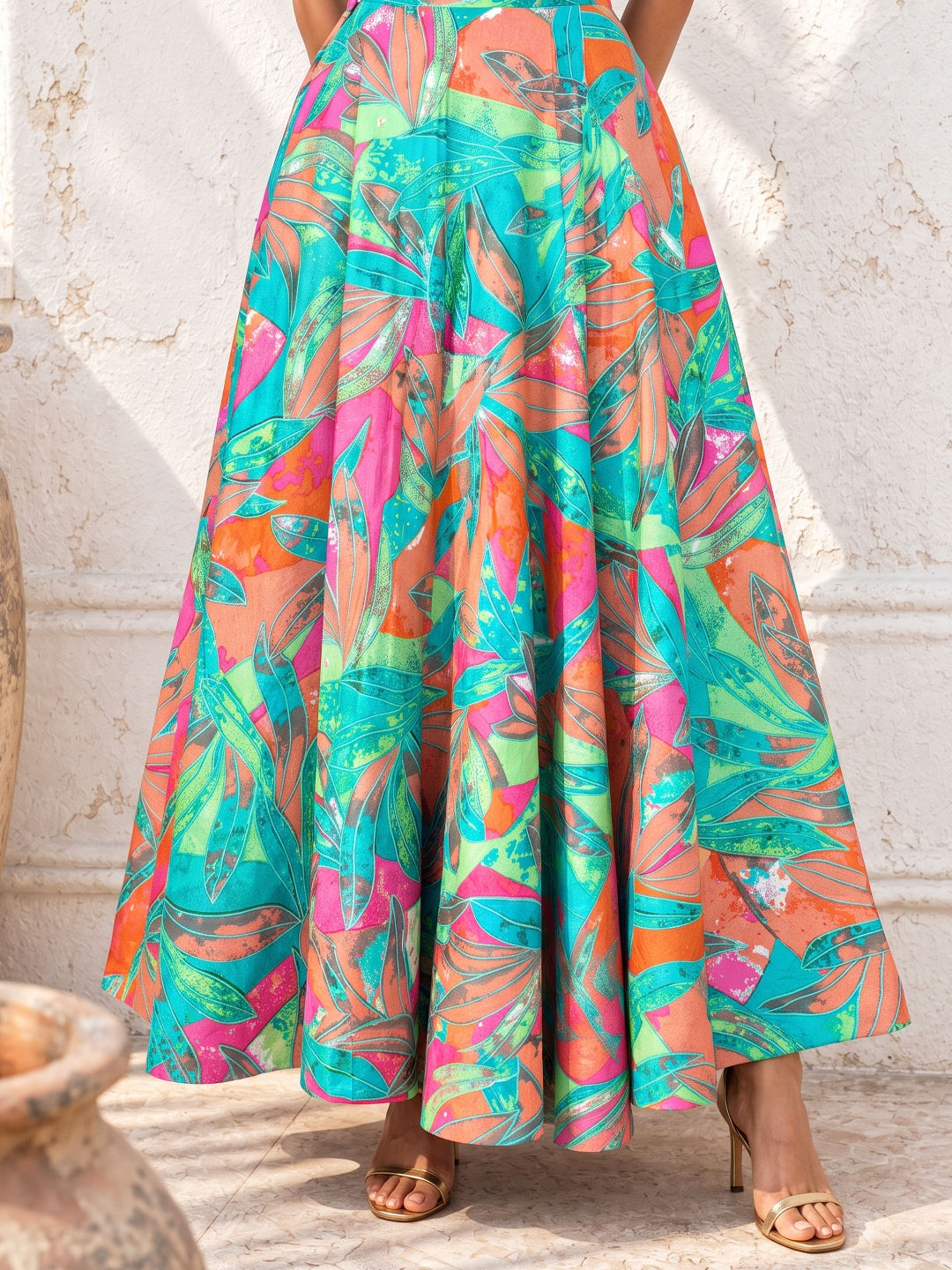 KoraKanvas Tropical Traditional Printed Skirt 5
