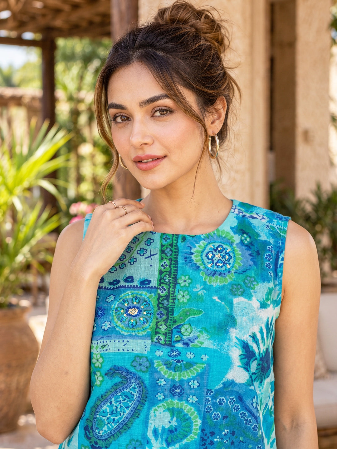 KoraKanvas Aqua Embellished Top 5