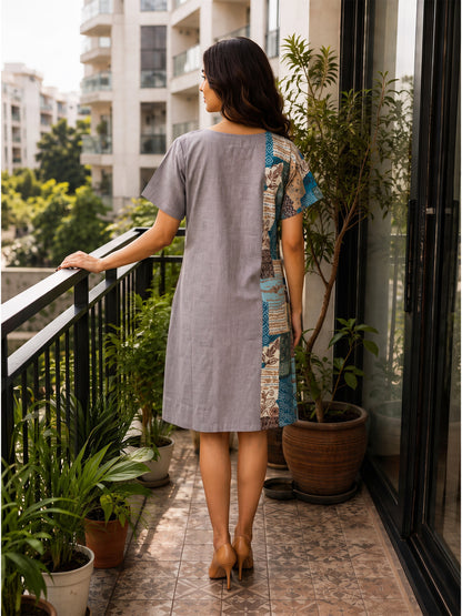 KoraKanvas Artisan Cotton Slub Shift Dress 5