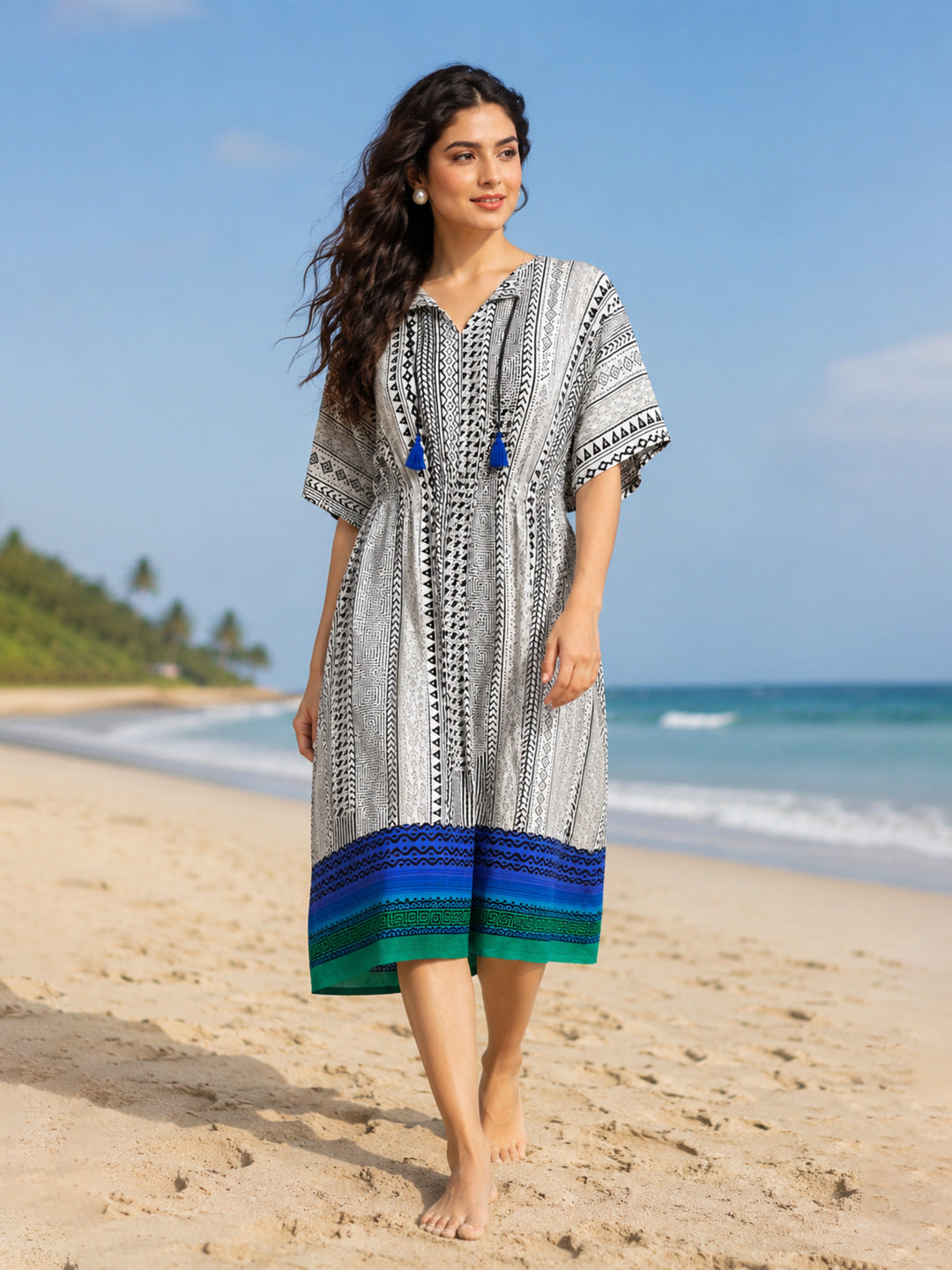 KoraKanvas Azure Tide Kaftan Dress 1