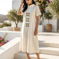 KoraKanvas Bagru Patchwork Cowl Neck Dress