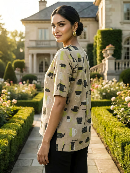 KoraKanvas Chai Shai Cotton Linen Top 2