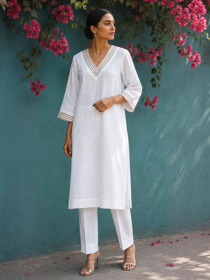 KoraKanvas Chandni Linen Kurta Set 1