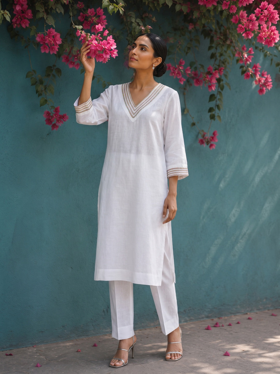 KoraKanvas Chandni Linen Kurta Set 3