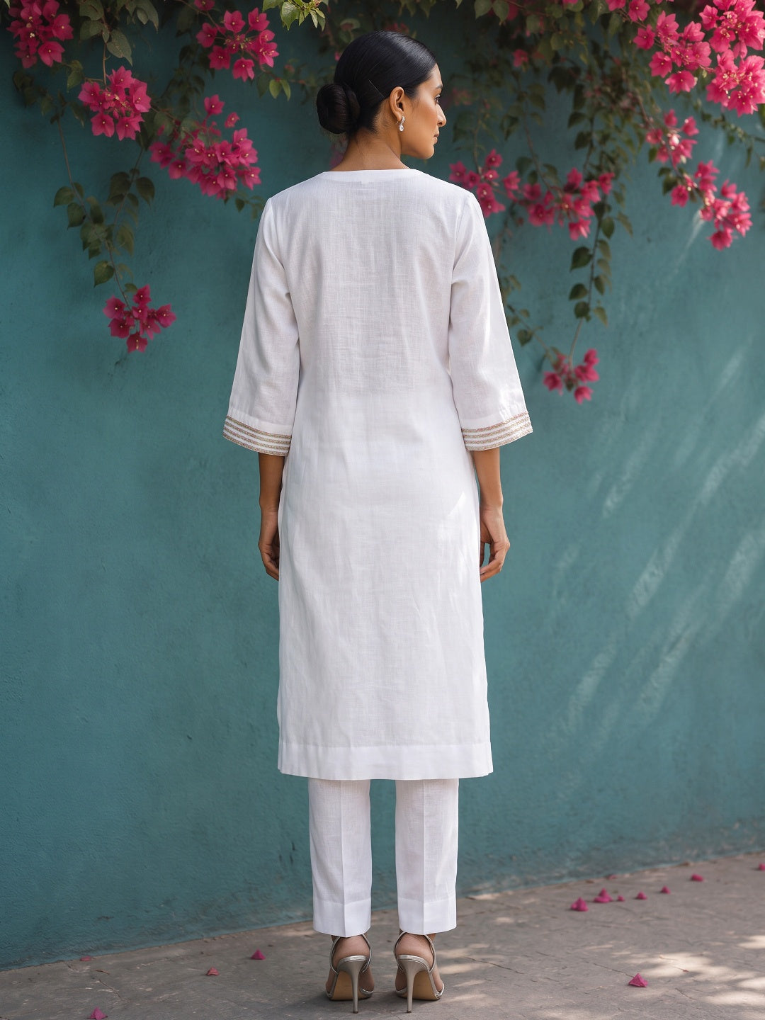 KoraKanvas Chandni Linen Kurta Set 4