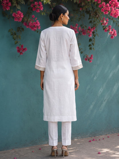 KoraKanvas Chandni Linen Kurta Set 4