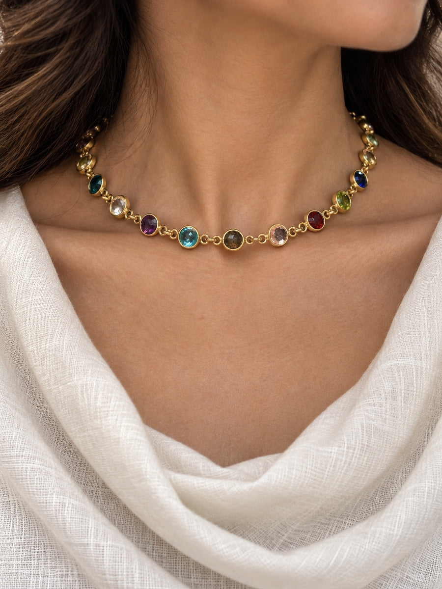 KoraKanvas Color Symphony - Circle Brass Necklace 1
