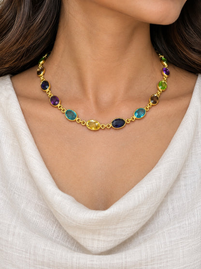 KoraKanvas Color Symphony - Oval Brass Necklace 1