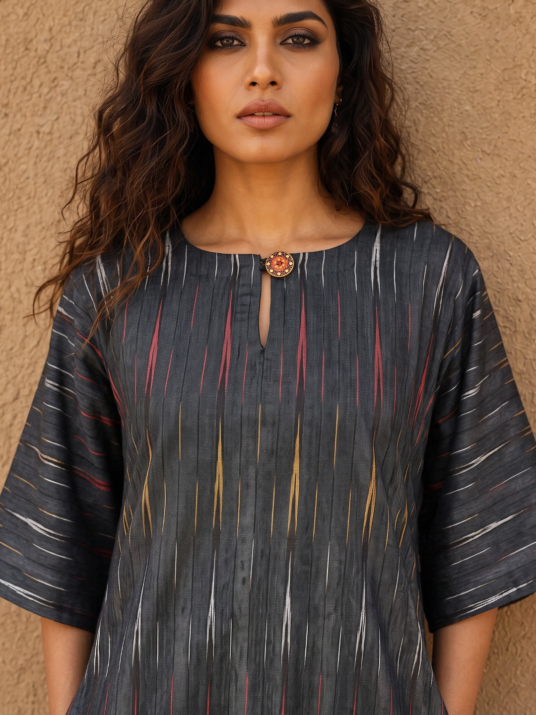 KoraKanvas Ember Black Ikat Kurta Set 5