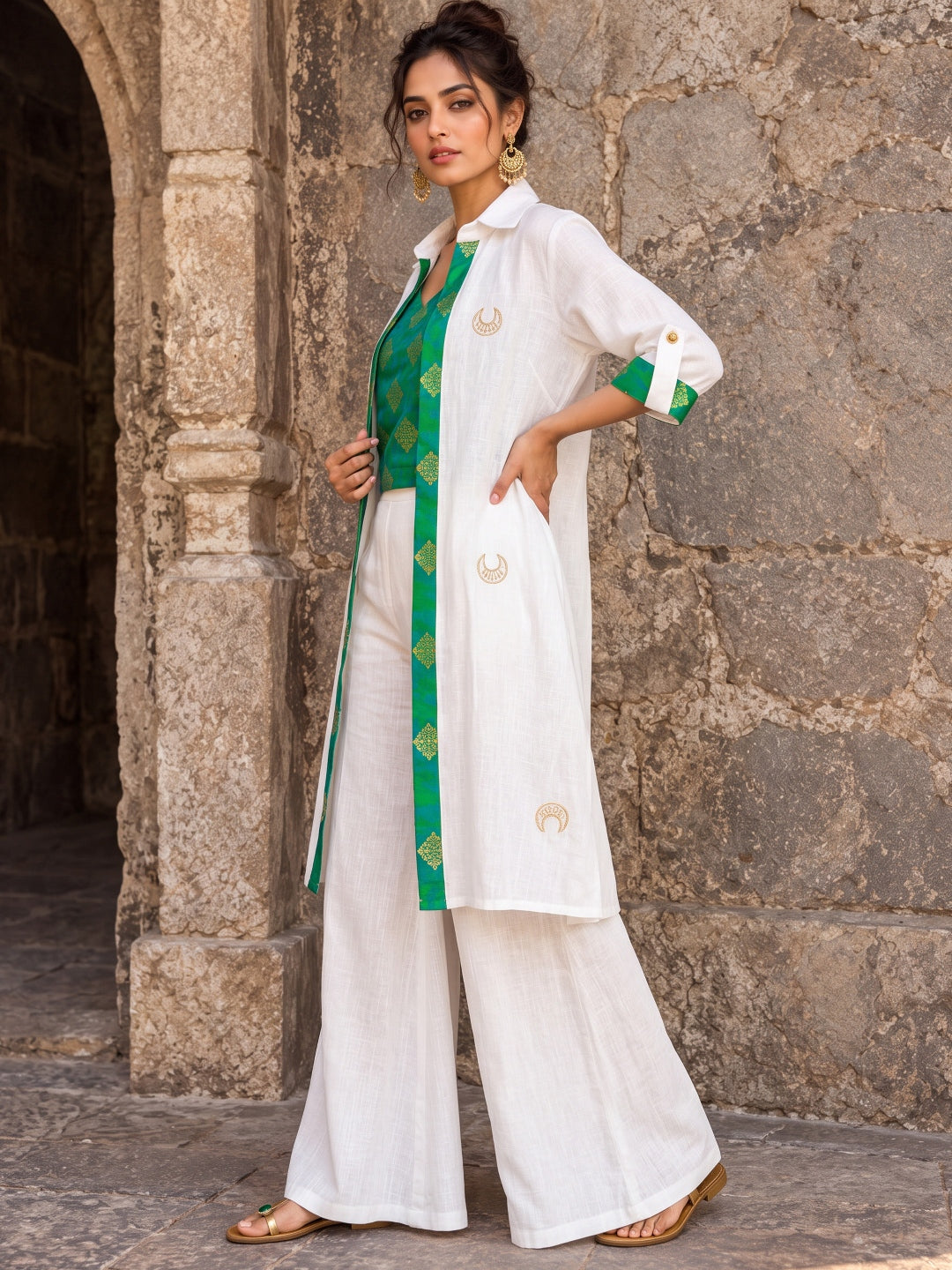 KoraKanvas Emerald Highlight Linen Shacket 2