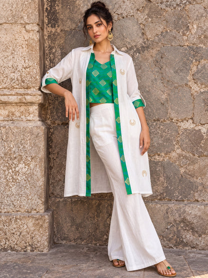KoraKanvas Emerald Highlight Linen Shacket 4