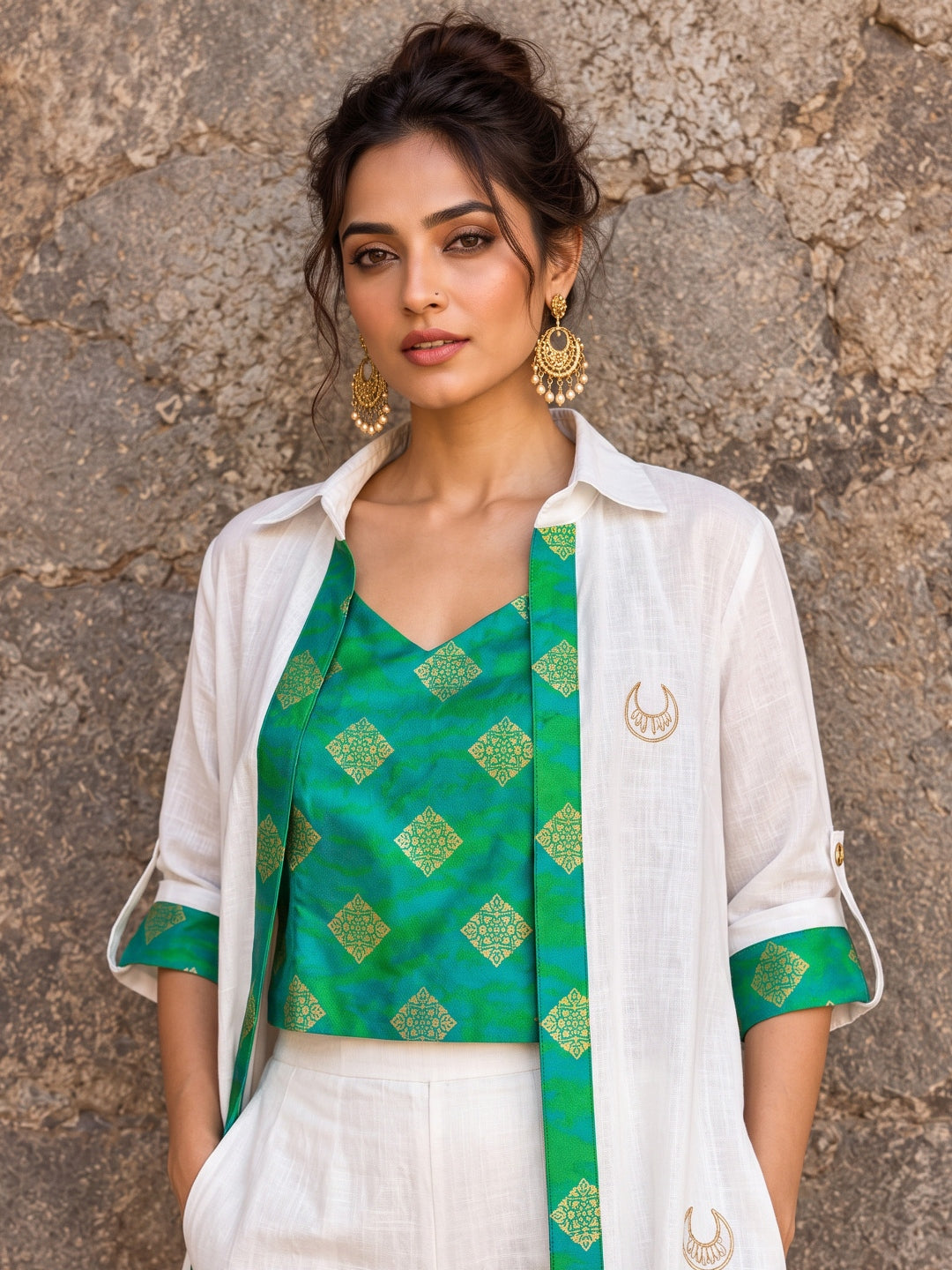 KoraKanvas Emerald Highlight Linen Shacket 5