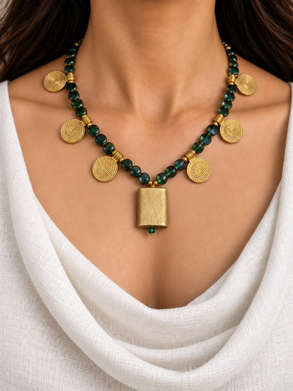 KoraKanvas Fusion Motif Brass Necklace 2