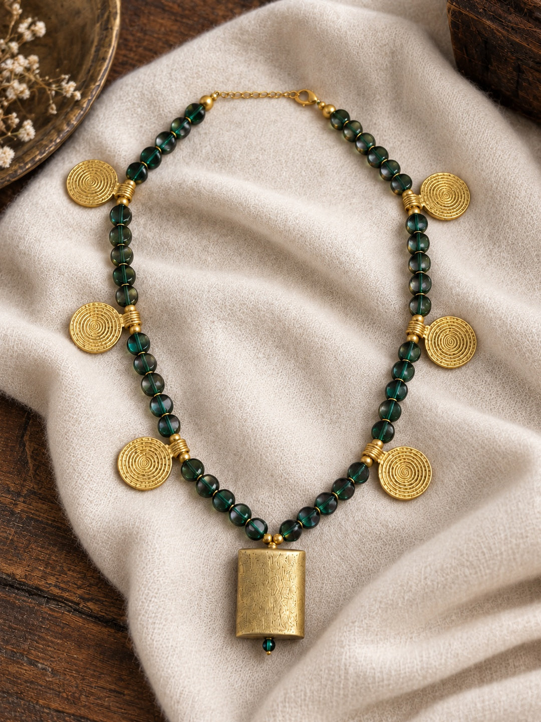 KoraKanvas Fusion Motif Brass Necklace 3