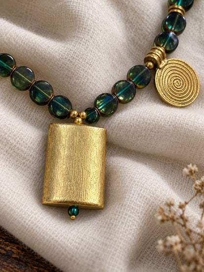 KoraKanvas Fusion Motif Brass Necklace 4