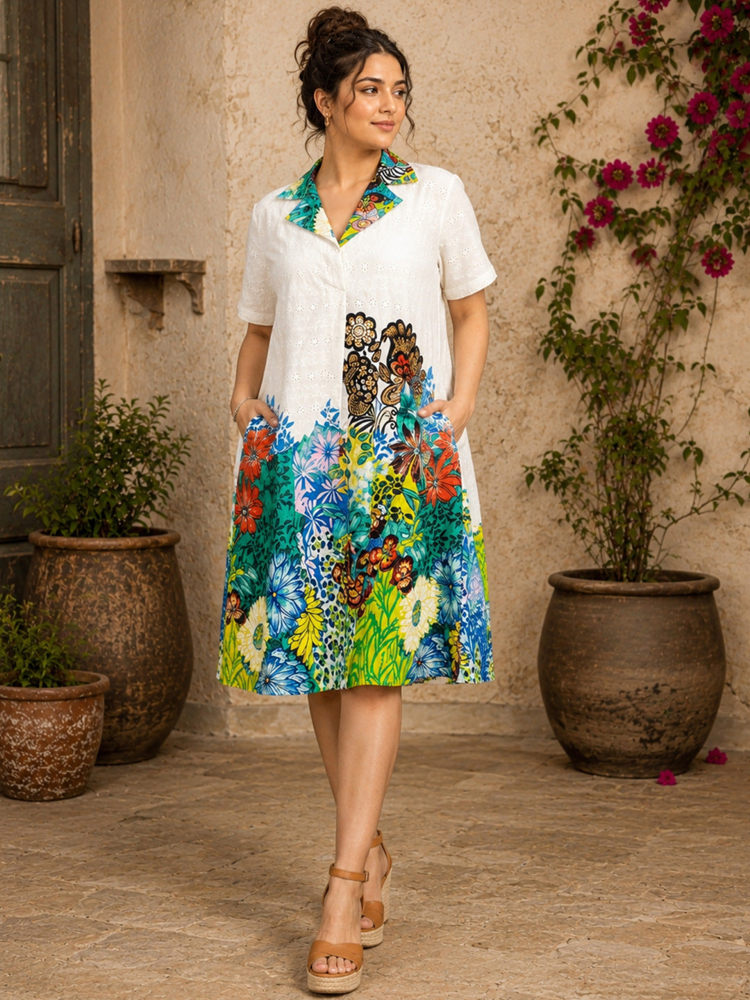 KoraKanvas Gardenia Hakoba Shift Dress 1