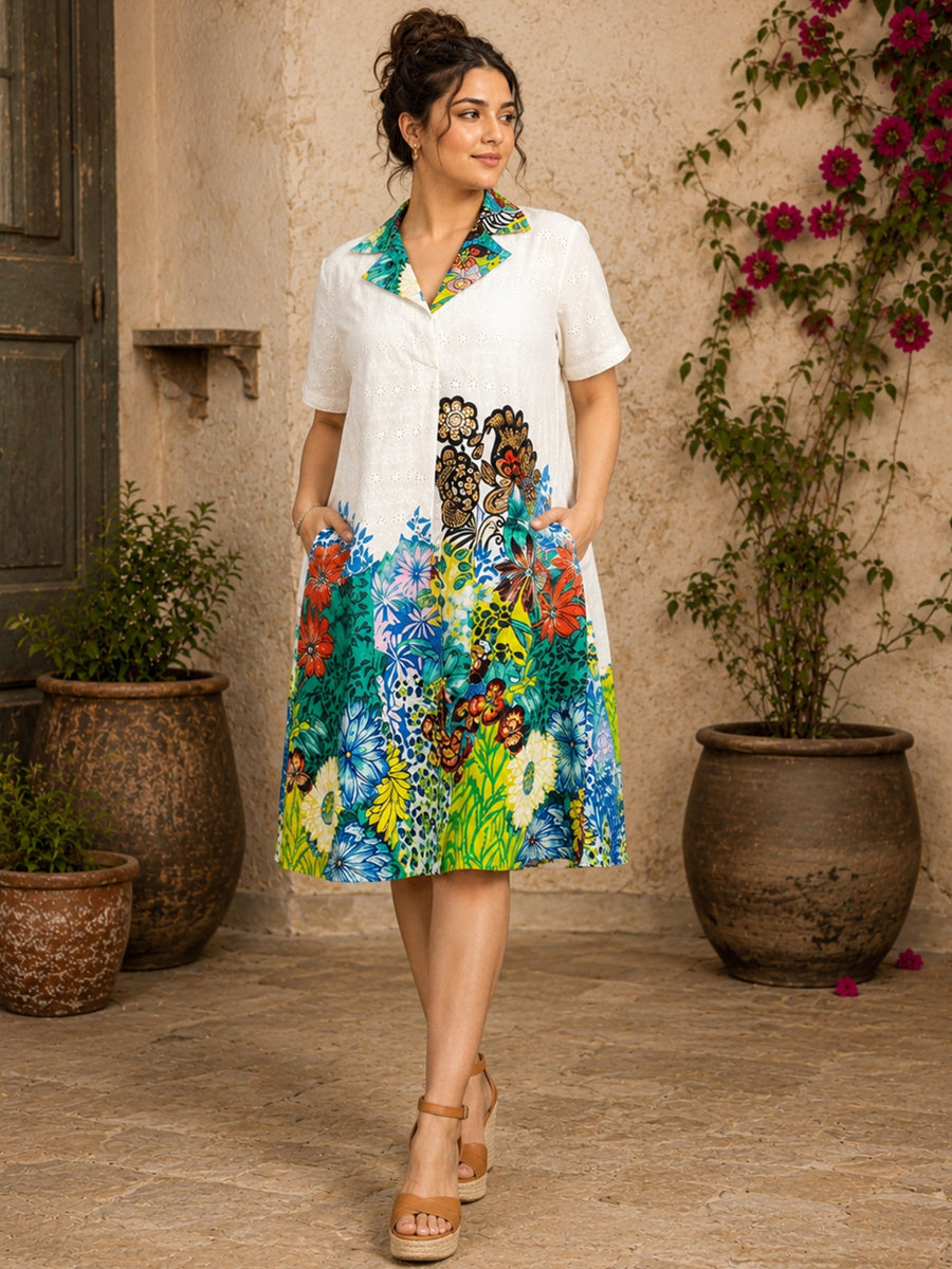KoraKanvas Gardenia Hakoba Shift Dress 1