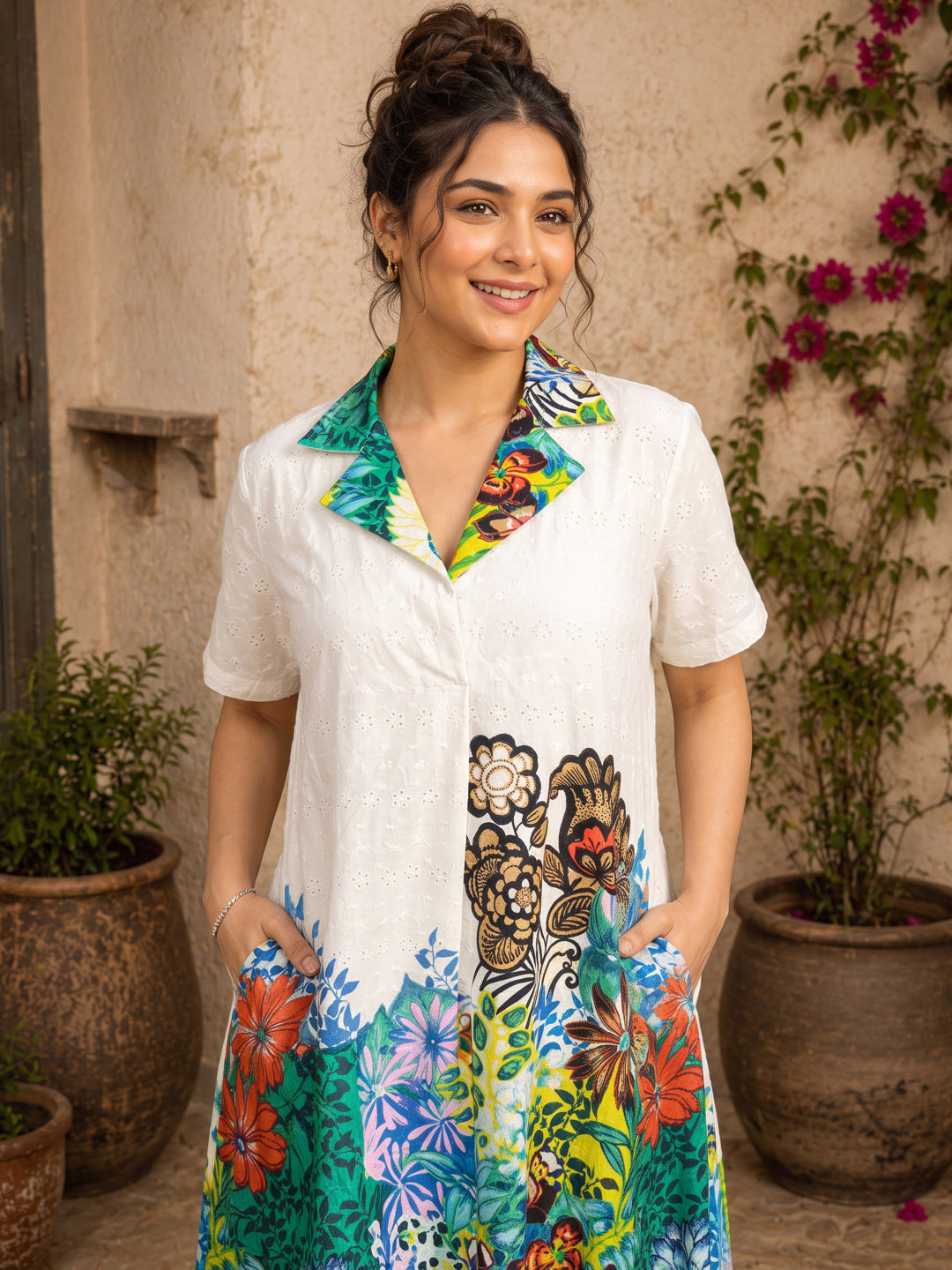 KoraKanvas Gardenia Hakoba Shift Dress 4