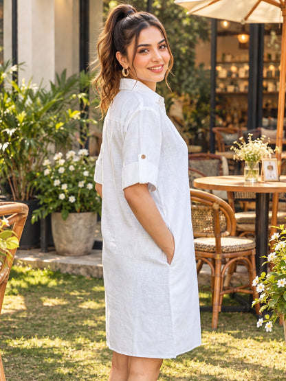 KoraKanvas Golf White Linen Dress 2