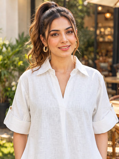 KoraKanvas Golf White Linen Dress 5