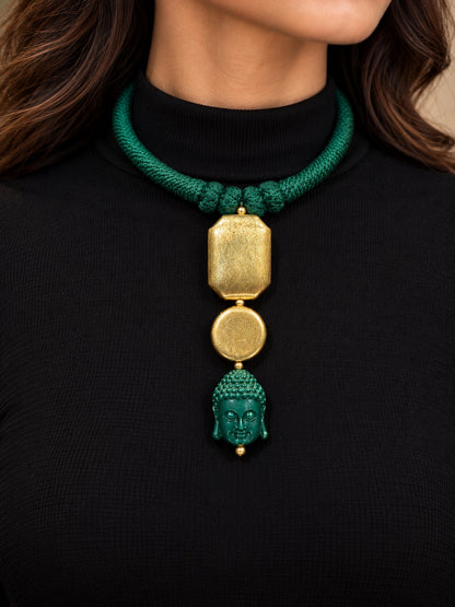 KoraKanvas Green Buddha Thread Choker 1
