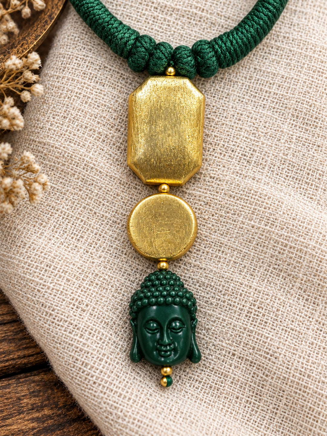 KoraKanvas Green Buddha Thread Choker 3