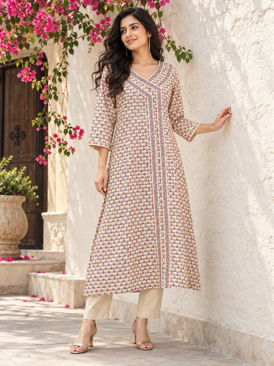 KoraKanvas Gulnaar Jute Kurta 1