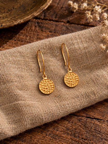 KoraKanvas Hand Beaten Brass Bindu Earrings 3