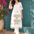 KoraKanvas Hand-Painted Silk Kurta Set