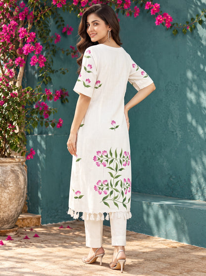 KoraKanvas Hand-Painted Silk Kurta Set 3