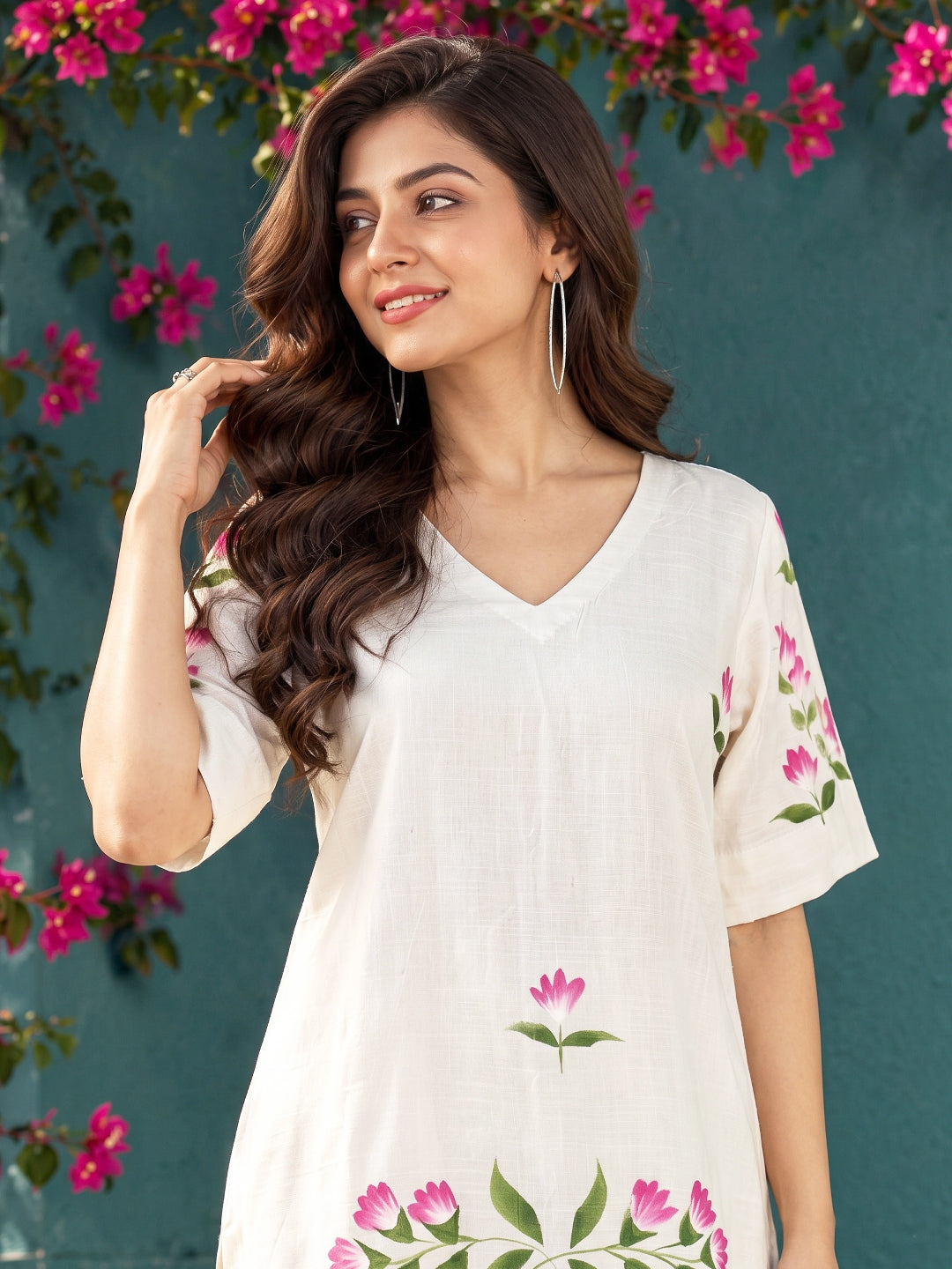 KoraKanvas Hand-Painted Silk Kurta Set 5