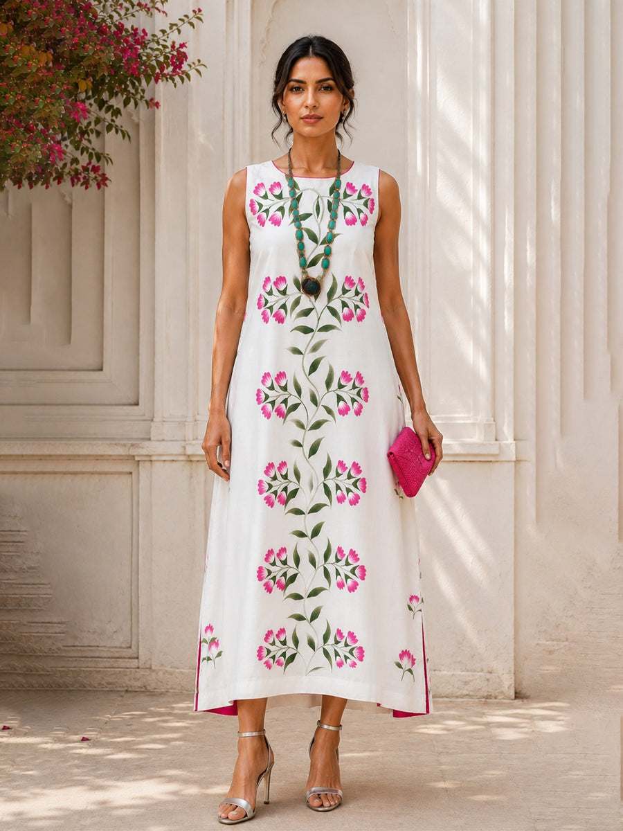 KoraKanvas Hand-Painted Silk Maxi Dress 1