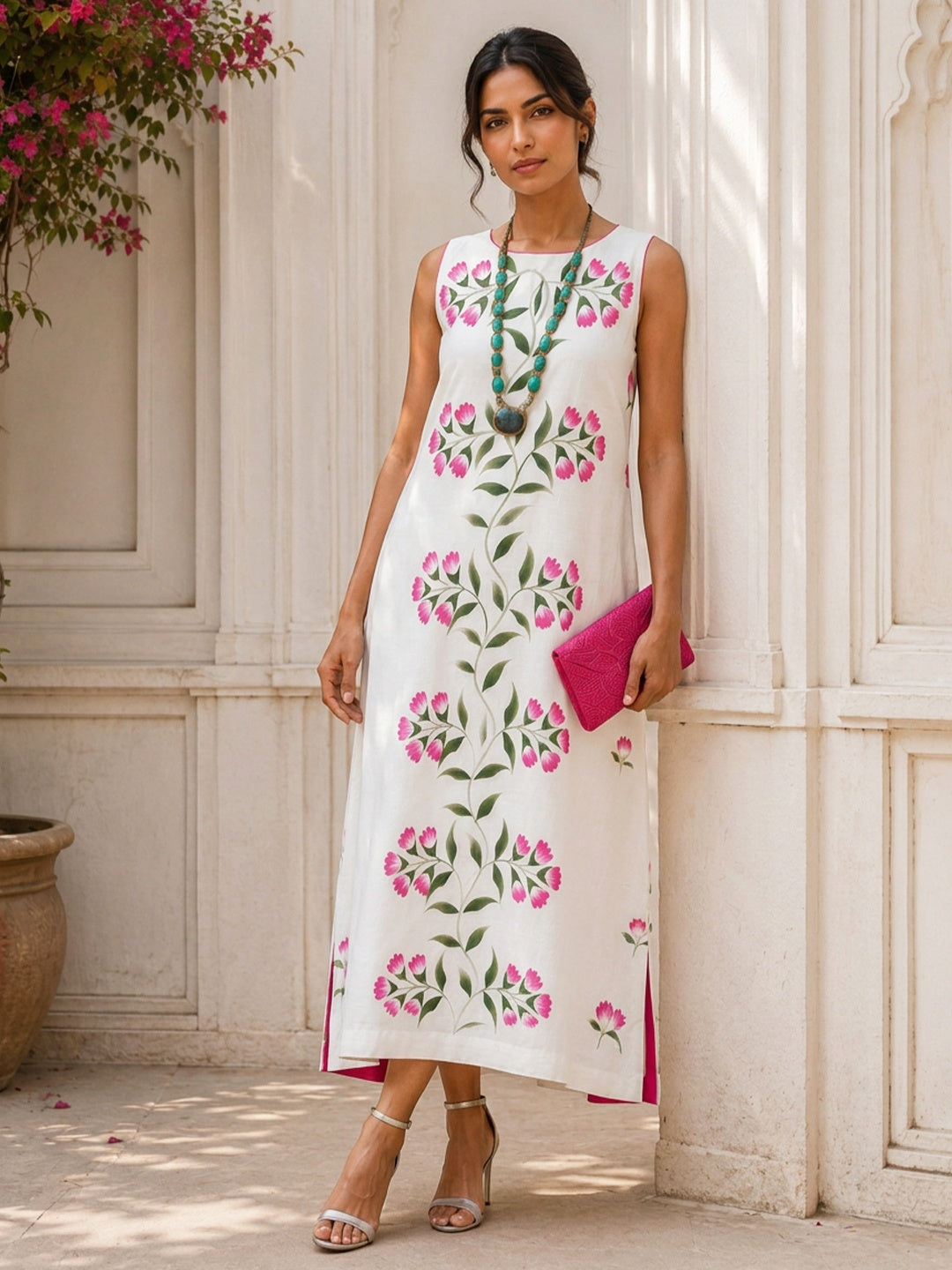 KoraKanvas Hand-Painted Silk Maxi Dress 4