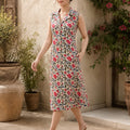 KoraKanvas Handblock Floral Shirt Dress