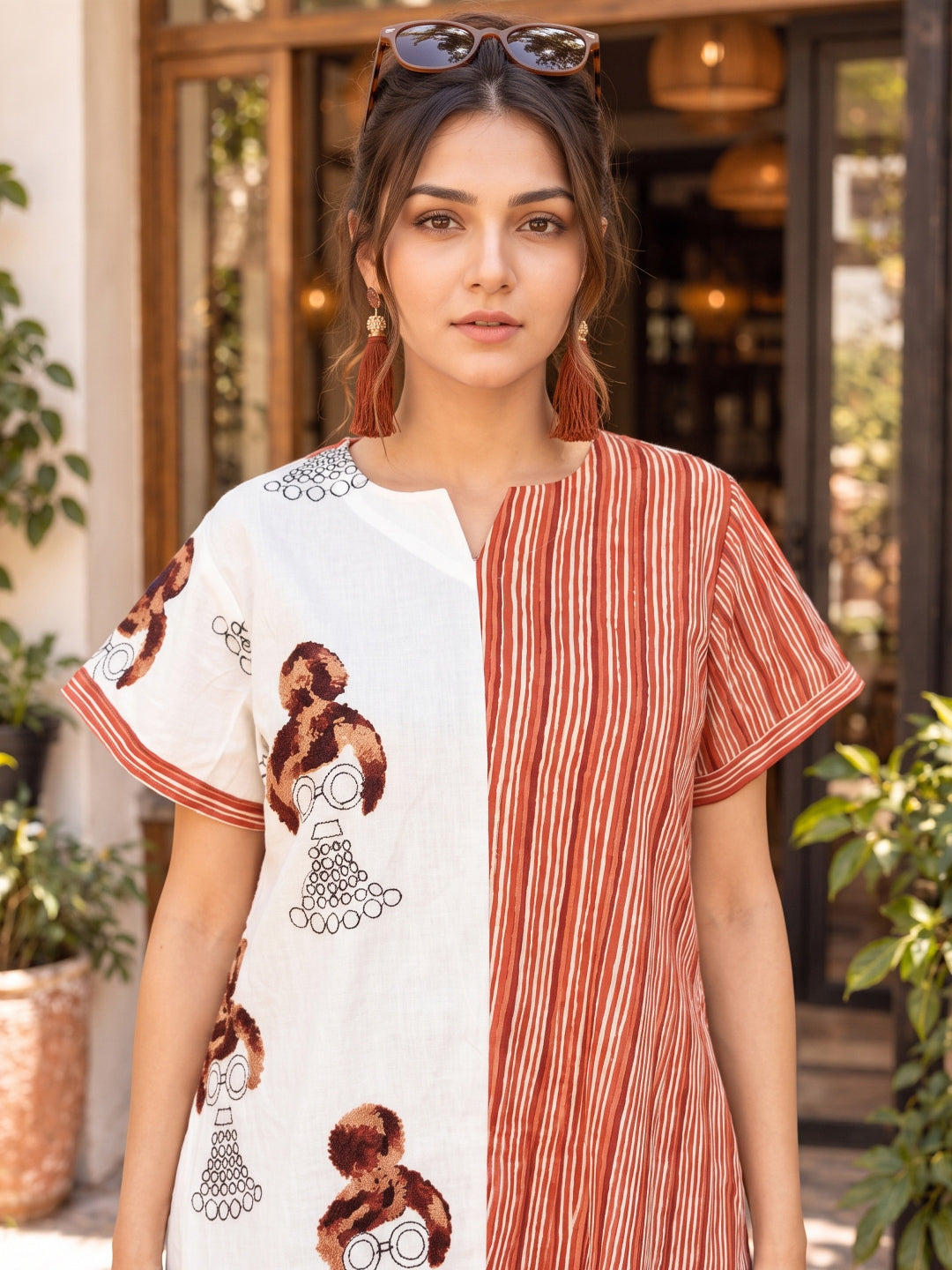 KoraKanvas Happy Misfit Tunic Dress - Brown 5