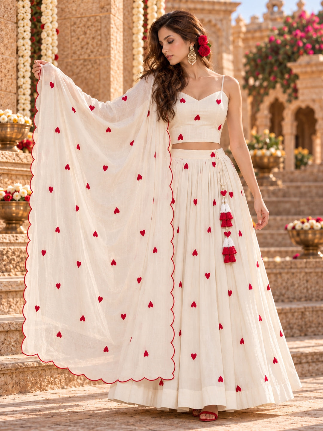 KoraKanvas Heartscape Lehenga Top Set 4