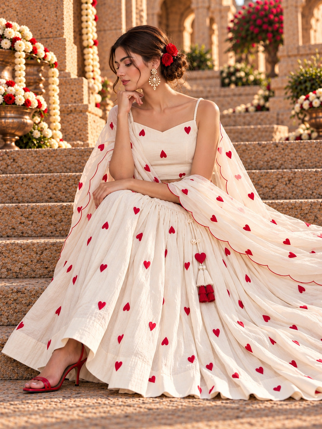 KoraKanvas Heartscape Lehenga Top Set 5
