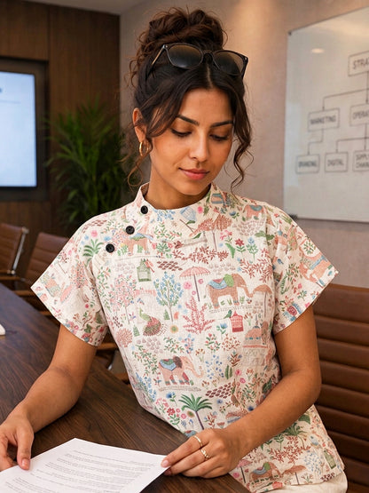 KoraKanvas Heritage Garden Linen Top 2