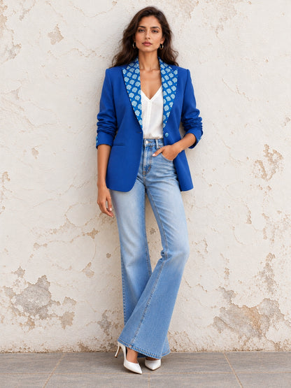 KoraKanvas Indigo Linen Blazer 5