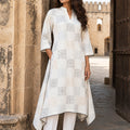 KoraKanvas Ivory Mosaic Asymmetrical Kurta
