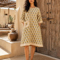 KoraKanvas Jute Bagru Milan Dress