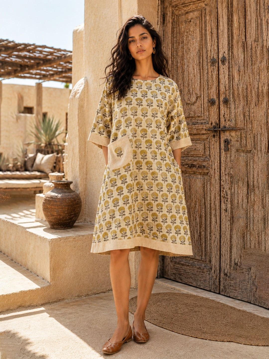 KoraKanvas Jute Bagru Milan Dress 1