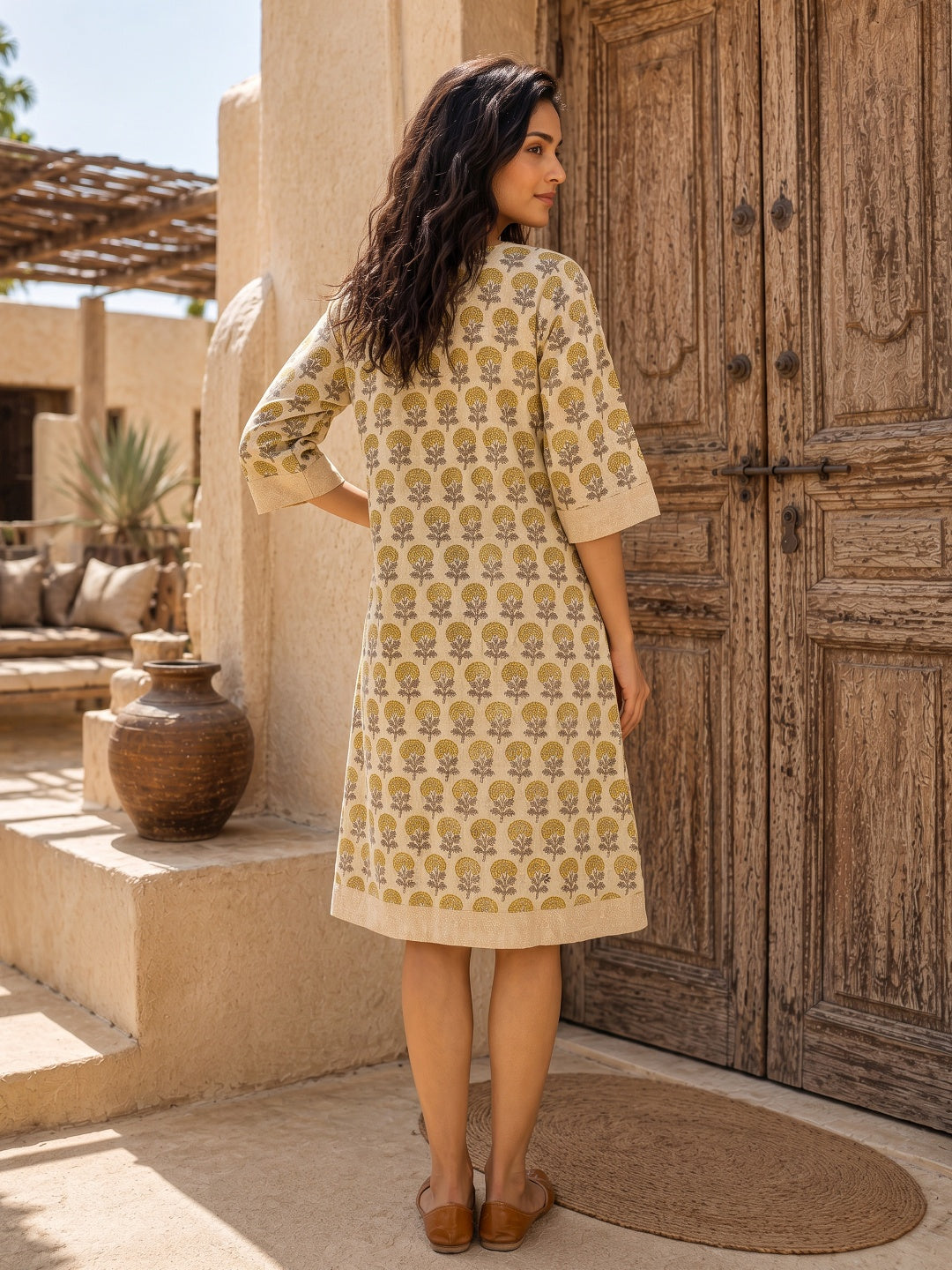 KoraKanvas Jute Bagru Milan Dress 3