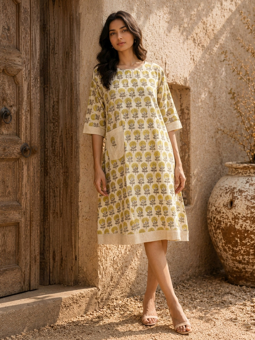 KoraKanvas Jute Bagru Milan Dress 4