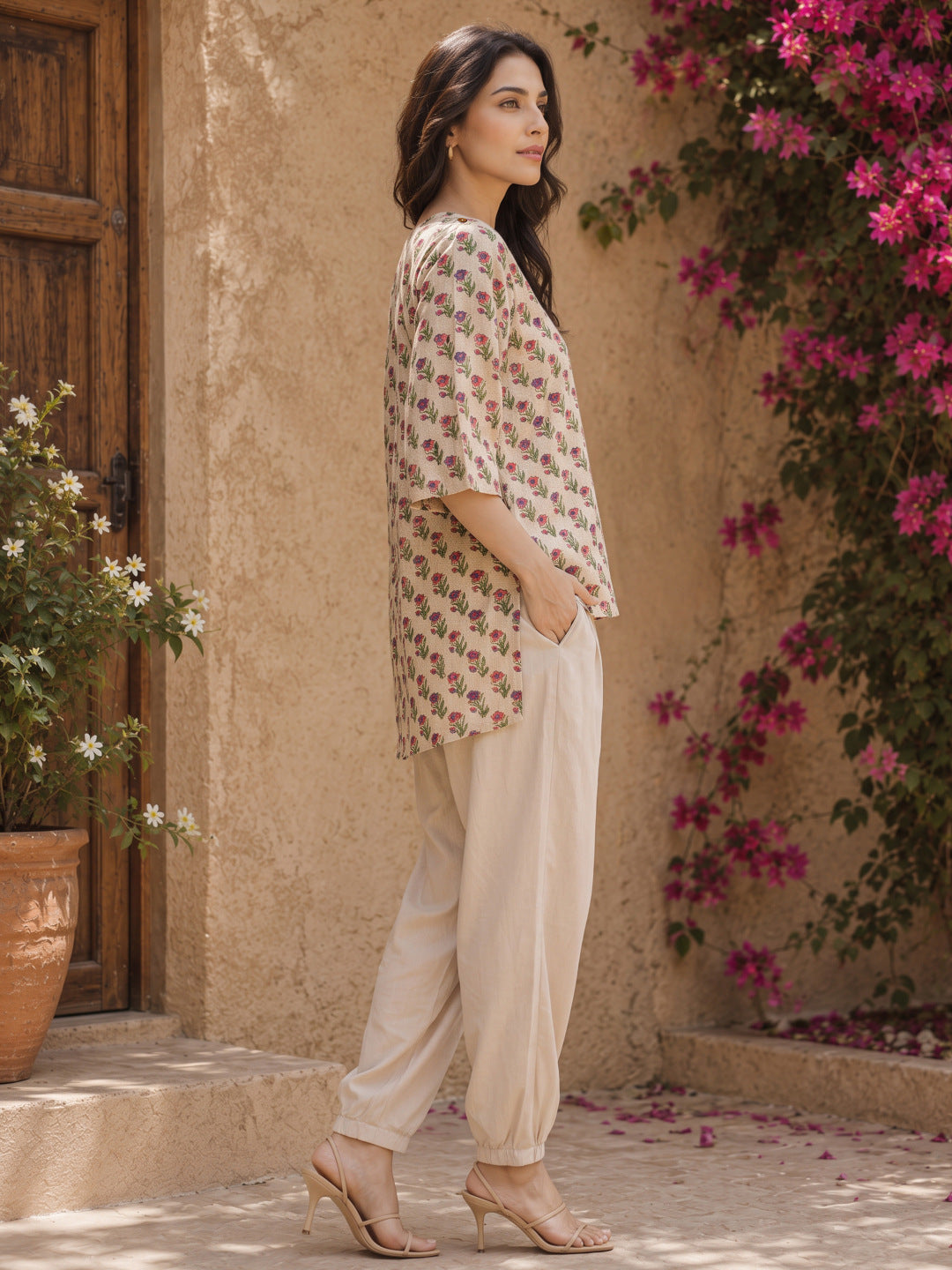 KoraKanvas Jute Floral Print Top 3