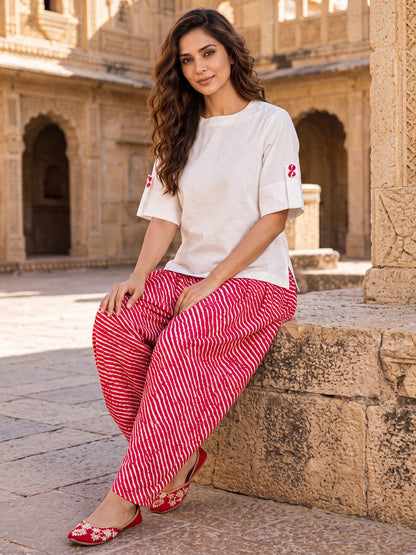 KoraKanvas Leheriya Fusion Co-ord Set 4