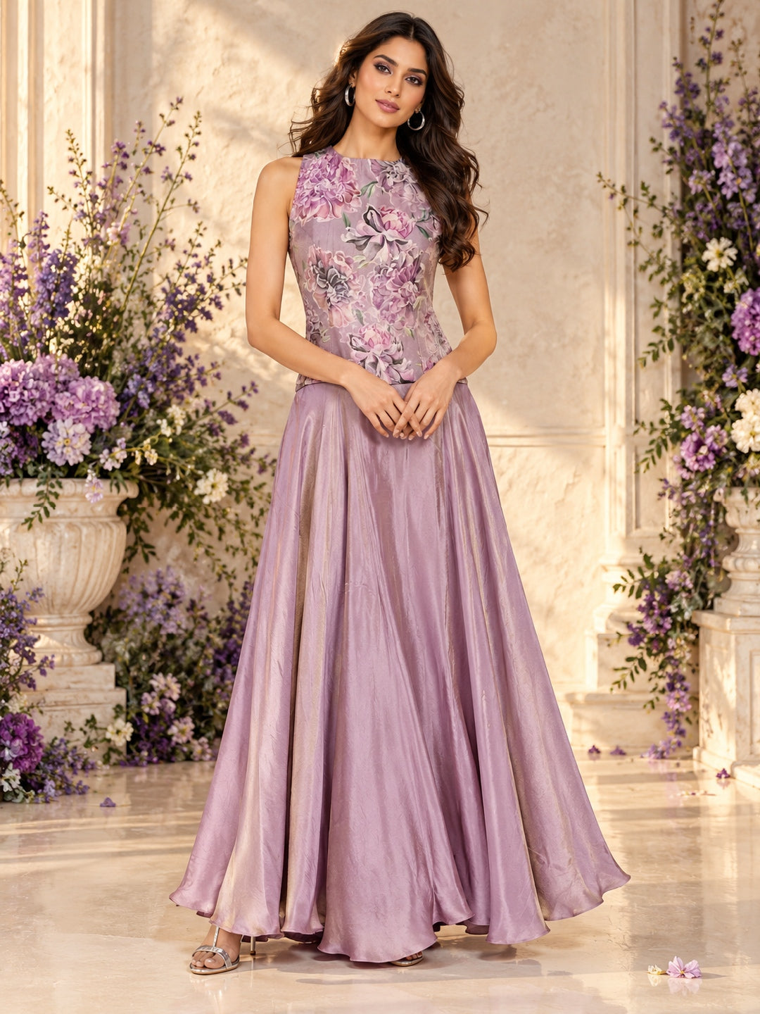 KoraKanvas Lilac Bloom Tissue Skirt Set 1