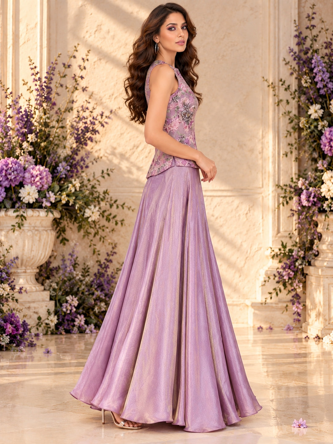KoraKanvas Lilac Bloom Tissue Skirt Set 2